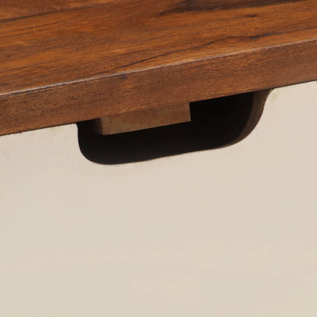 Writing Desk Dark Honey Solid Acacia Wood Medium Storage