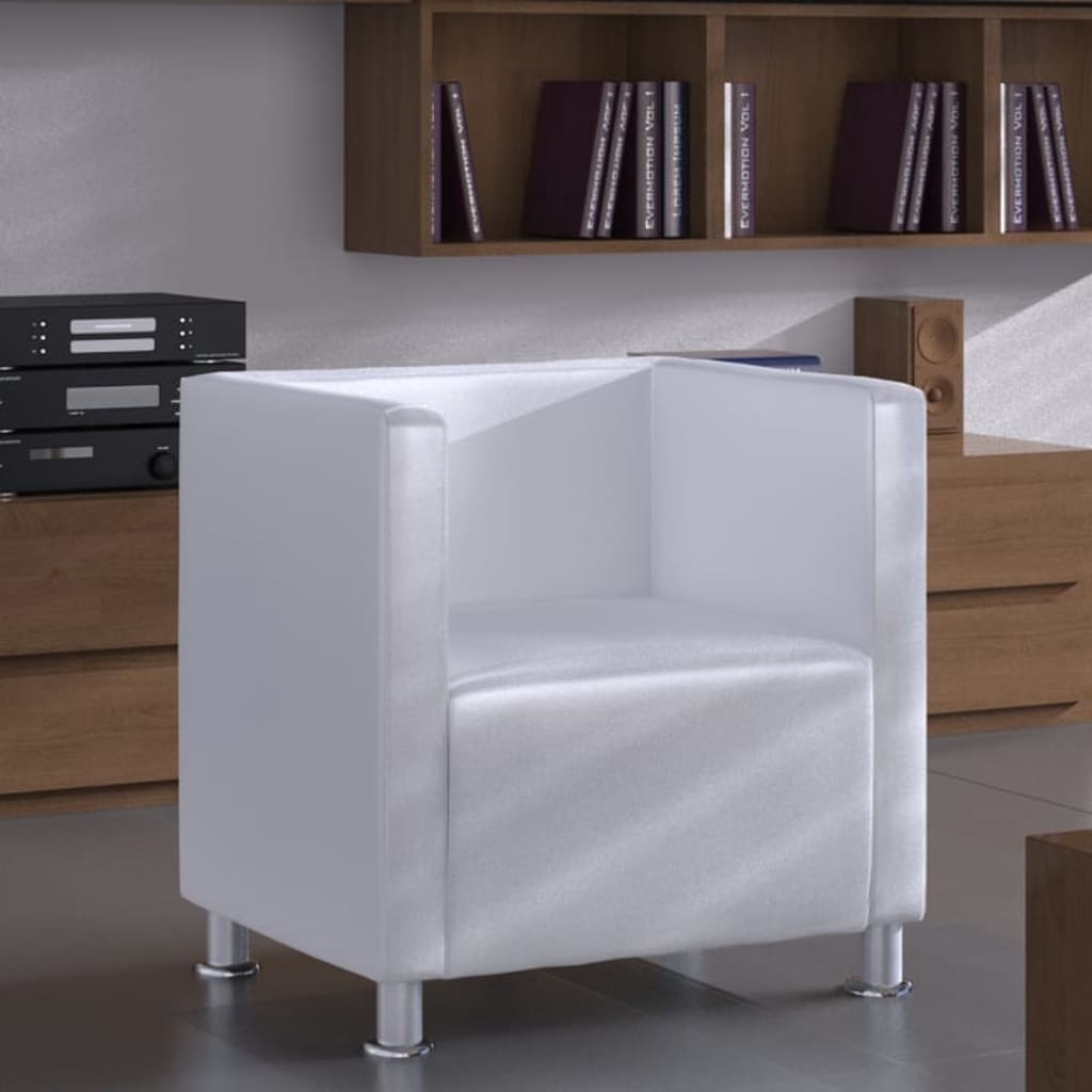 Armchair Faux Leather, Metal Compact Durable Armchair