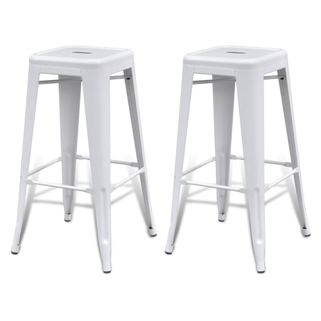 Bar Stool Set Of 2 Steel 16.9 X 16.9 X 29.9 In Footrest