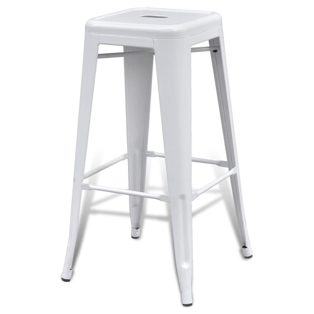 Bar Stool Set Of 2 Steel 16.9 X 16.9 X 29.9 In Footrest