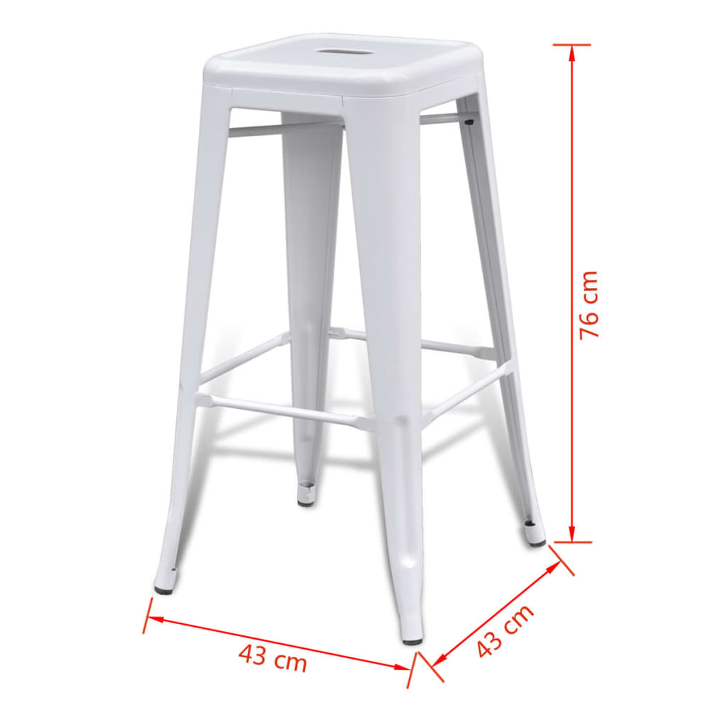 Bar Stool Set Of 2 Steel 16.9 X 16.9 X 29.9 In Footrest