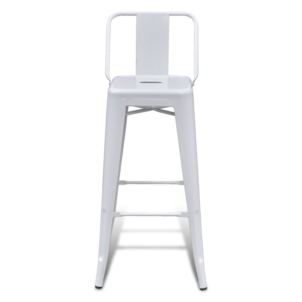Bar Stool Set Of 2 Steel Standard Footrest Minimalist
