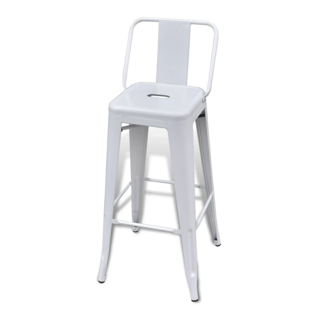 Bar Stool Set Of 2 Steel Standard Footrest Minimalist
