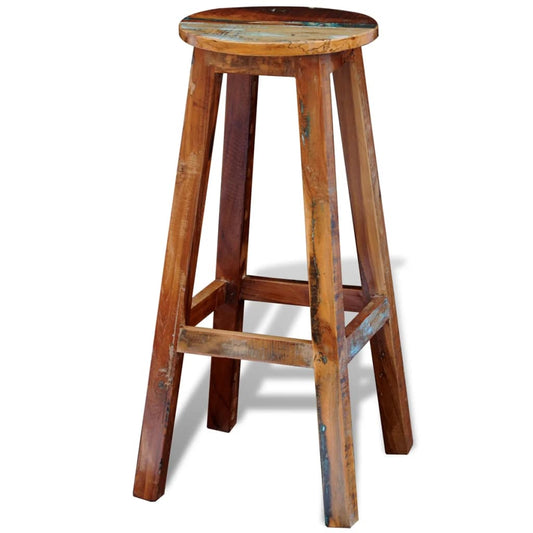 Bar Stool Multicolor Reclaimed Wood Standard Durable Bar Stool