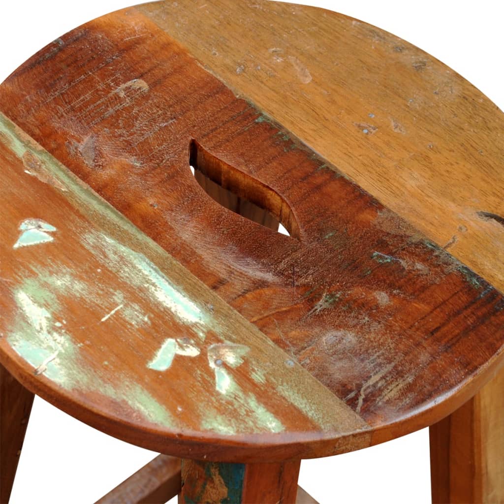 Bar Stool Multicolor Reclaimed Wood Standard Durable Bar Stool