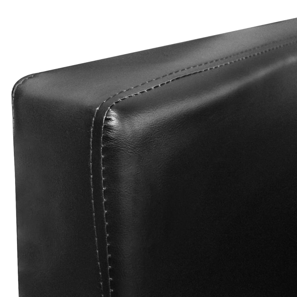 Armchair Black Faux Leather, Chrome Steel, Wood Standard Swivel