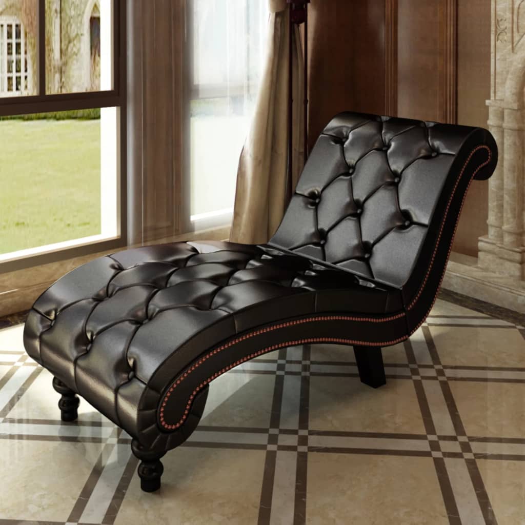 Armchair Brown Faux Leather, Wood Medium Ergonomic