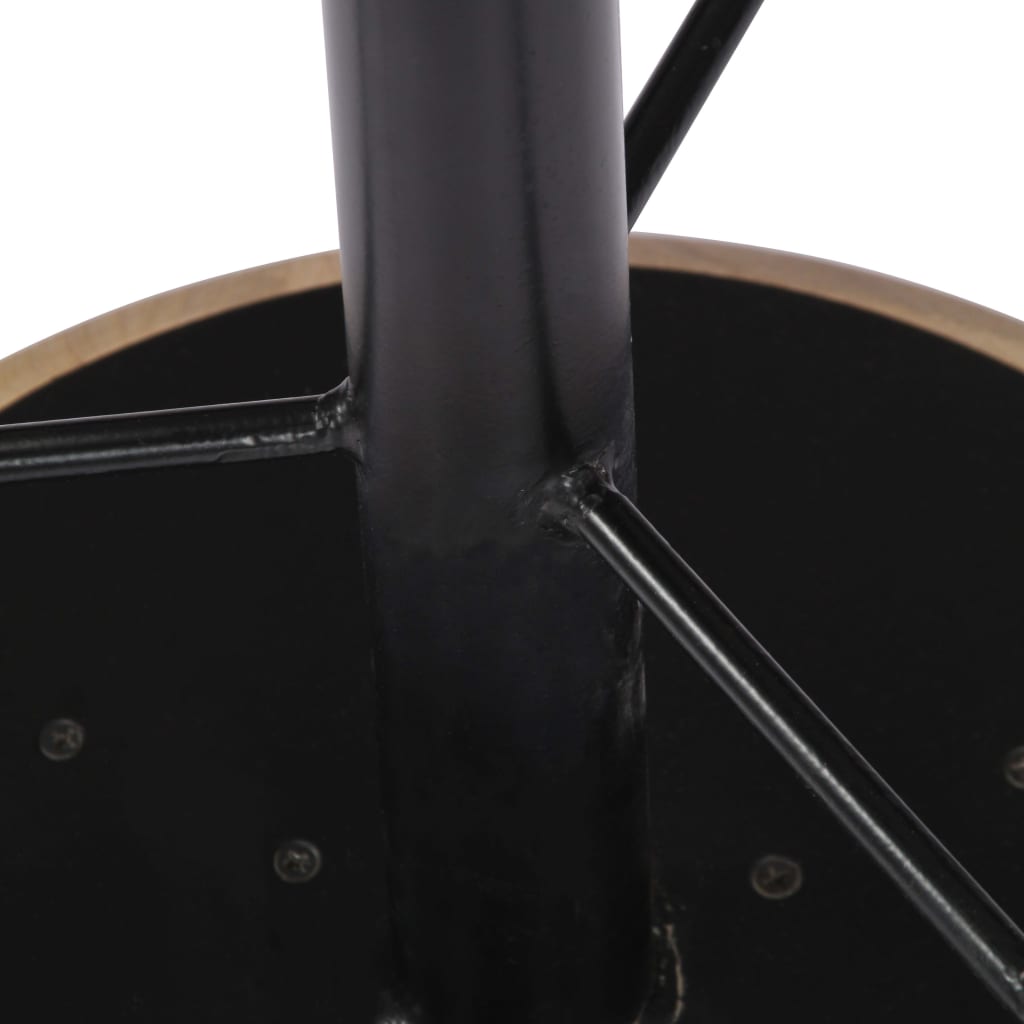 Bar Chair Light Brown, Black Solid Mango Wood, Powder-Coated Iron