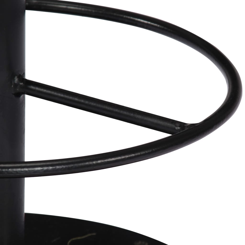 Bar Chair Light Brown, Black Solid Mango Wood, Powder-Coated Iron