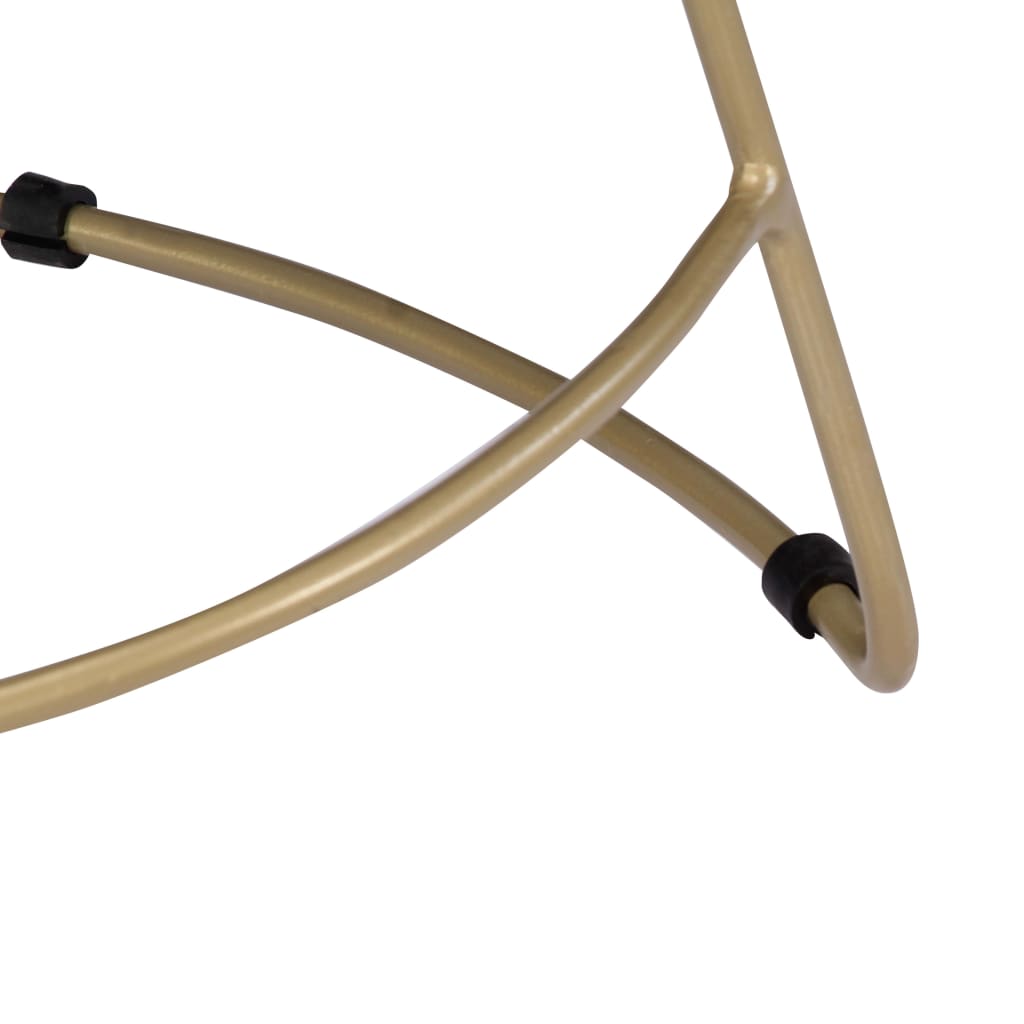 Bar Chair Set Of 2 Walnut Brown And Brass