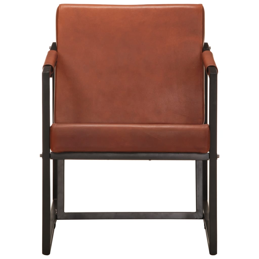 Armchair Genuine Leather, Powder-Coated Steel Standard