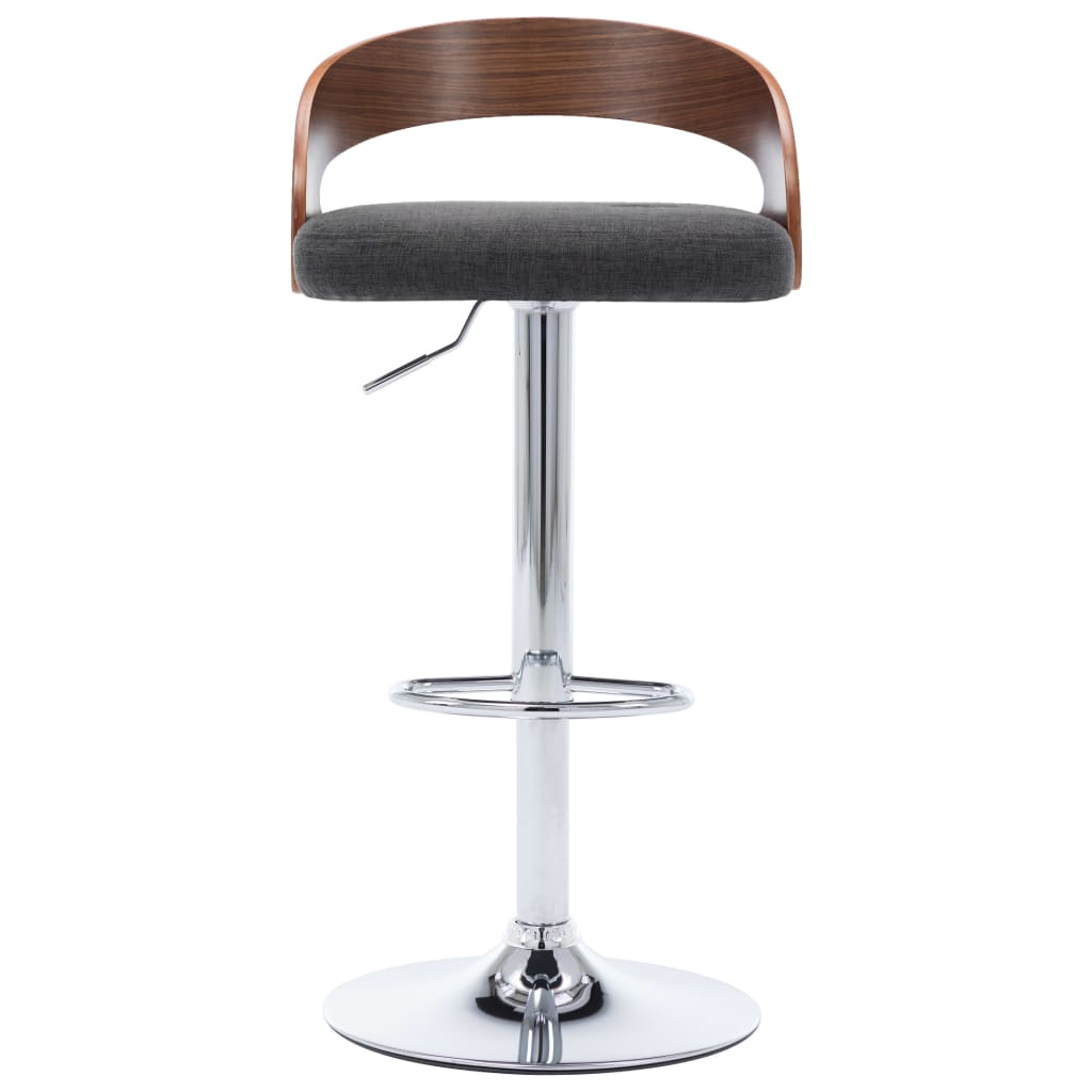 Bar Chair Set Of 2 Dark Grey And Dark Brown