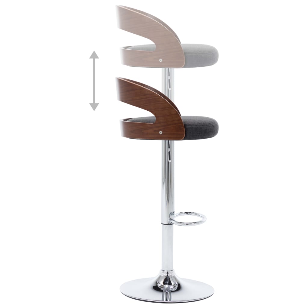 Bar Chair Set Of 2 Dark Grey And Dark Brown