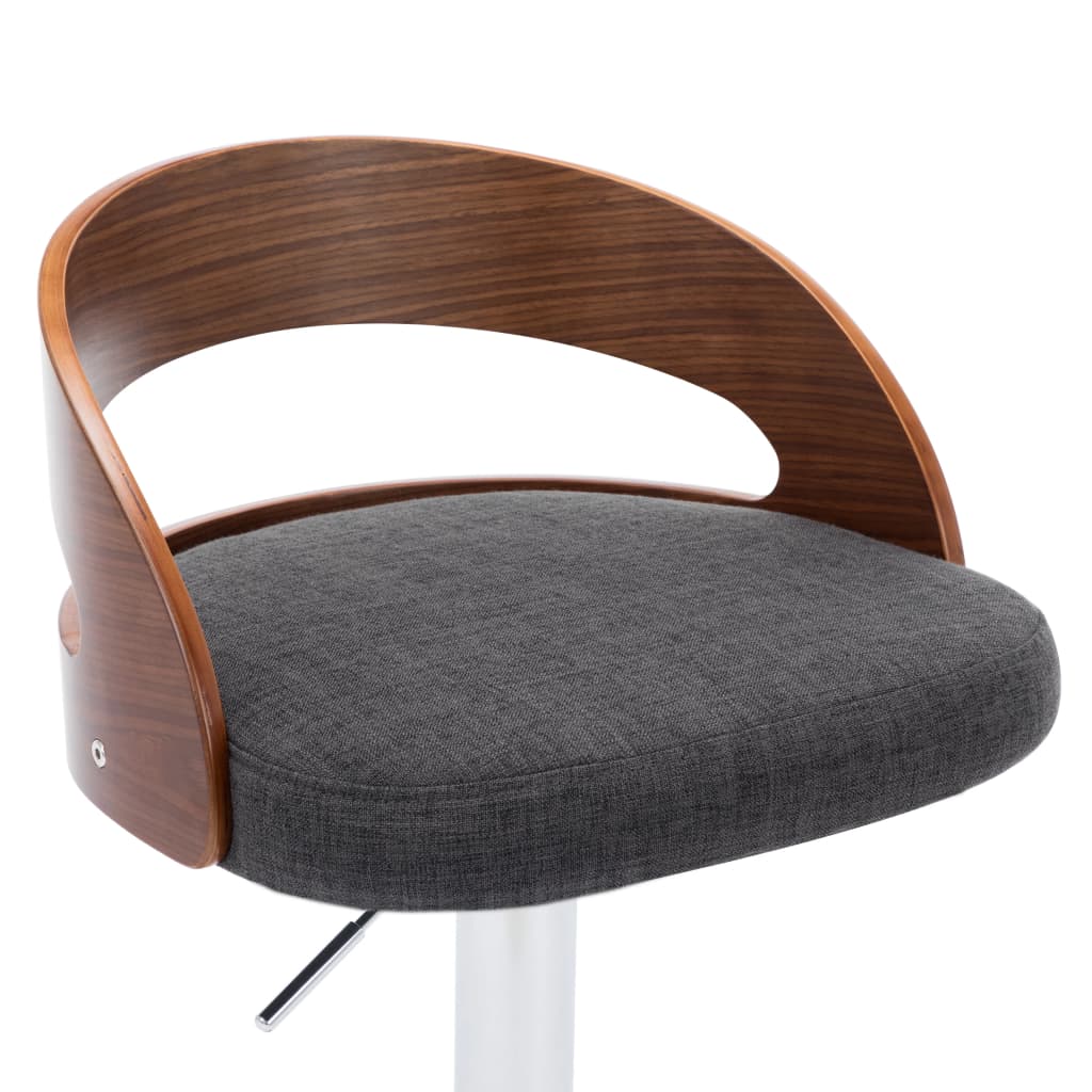 Bar Chair Set Of 2 Dark Grey And Dark Brown
