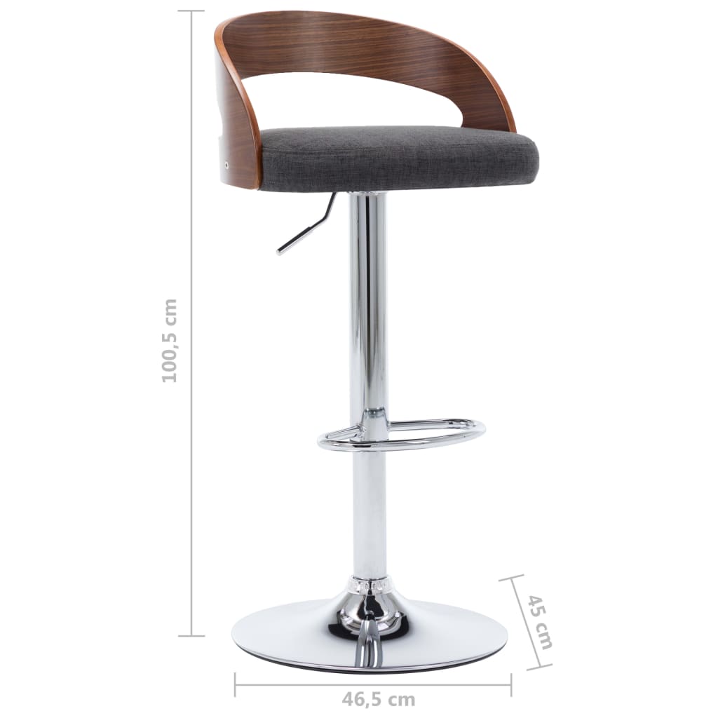 Bar Chair Set Of 2 Dark Grey And Dark Brown