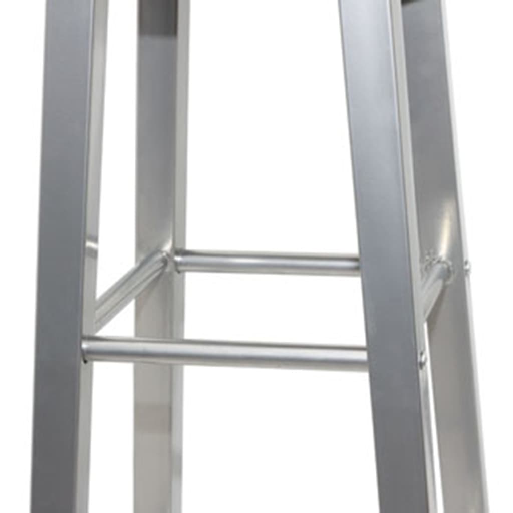 Bar Stool Set Of 4 Silver And Brown Steel And Mdf Standard