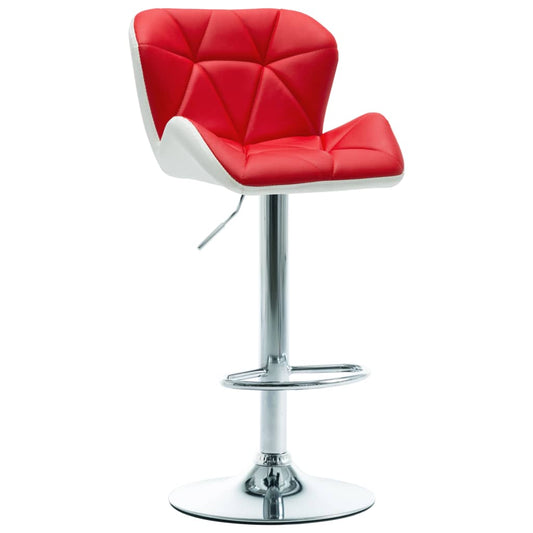 Bar Stool Faux Leather, Chrome-Plated Steel Adjustable Height