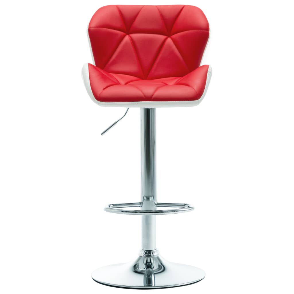 Bar Stool Faux Leather, Chrome-Plated Steel Adjustable Height