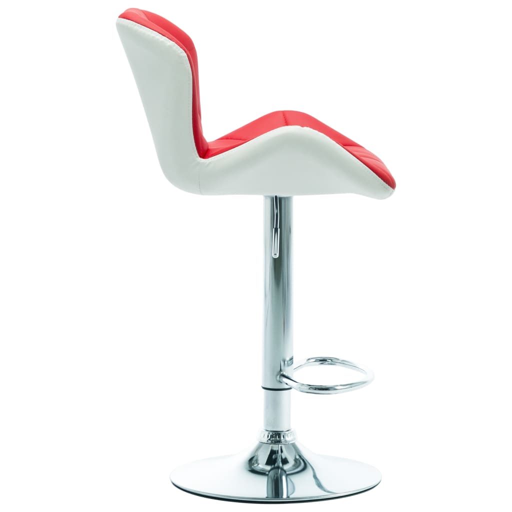 Bar Stool Faux Leather, Chrome-Plated Steel Adjustable Height