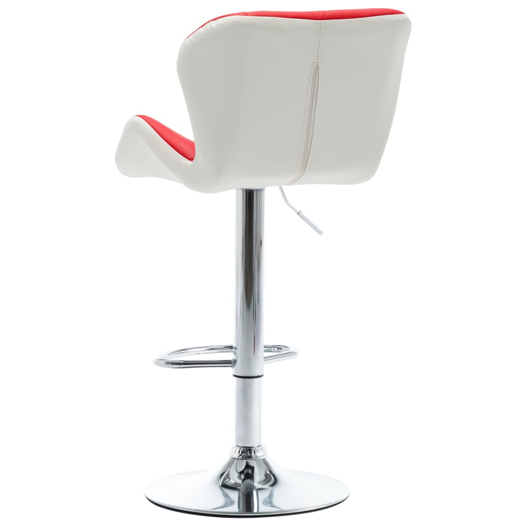 Bar Stool Faux Leather, Chrome-Plated Steel Adjustable Height