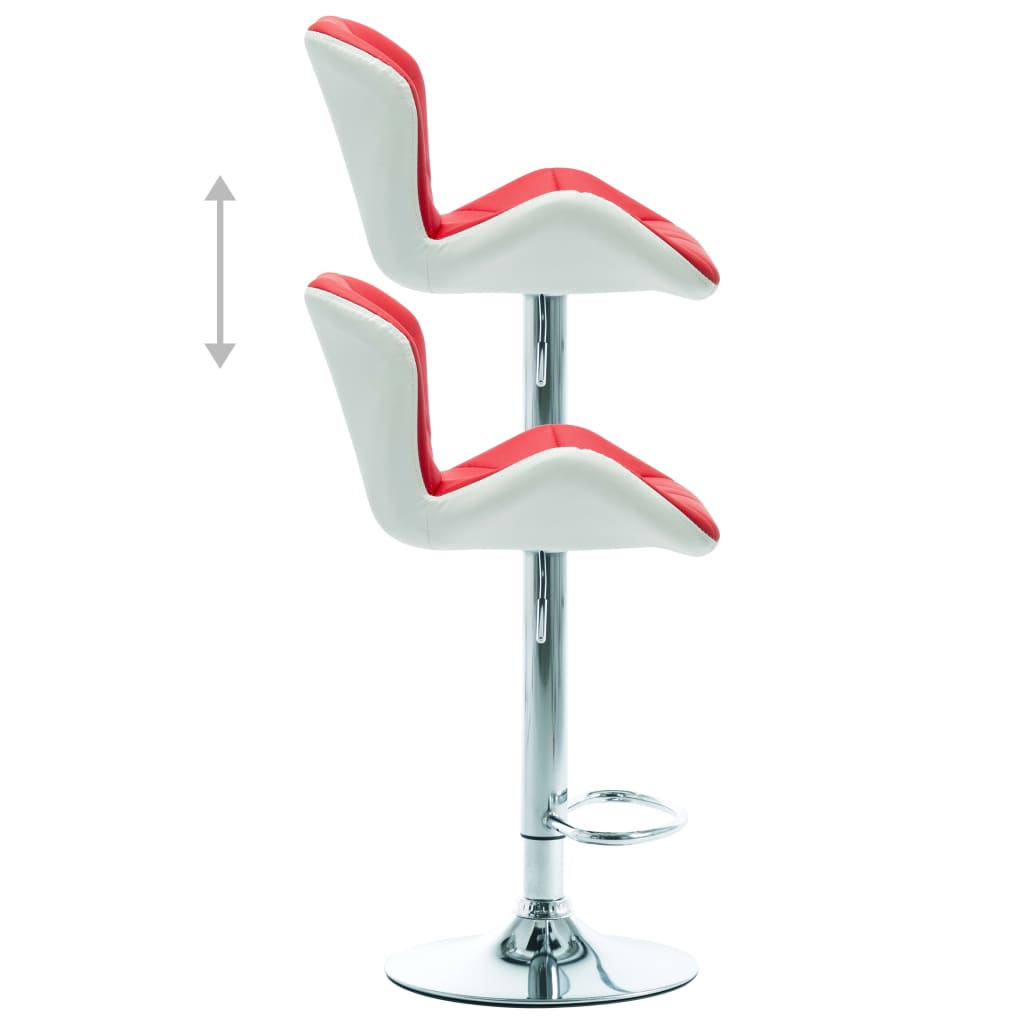 Bar Stool Faux Leather, Chrome-Plated Steel Adjustable Height