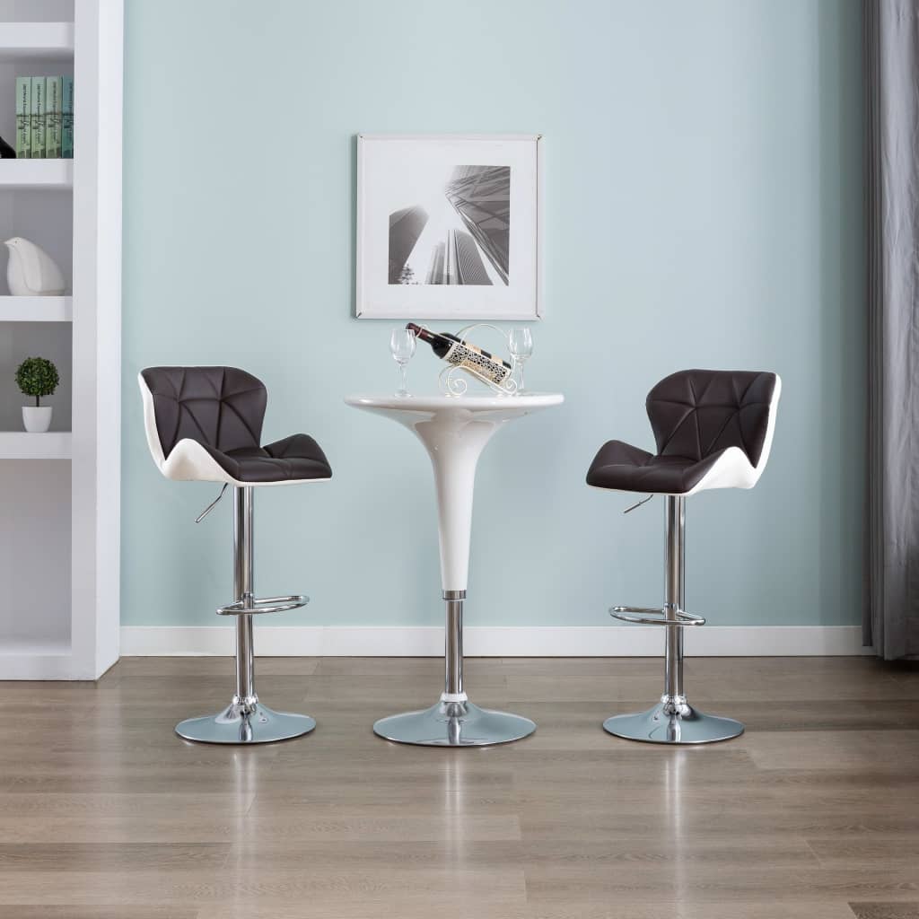 Bar Stool Faux Leather, Chrome-Plated Steel Adjustable Height