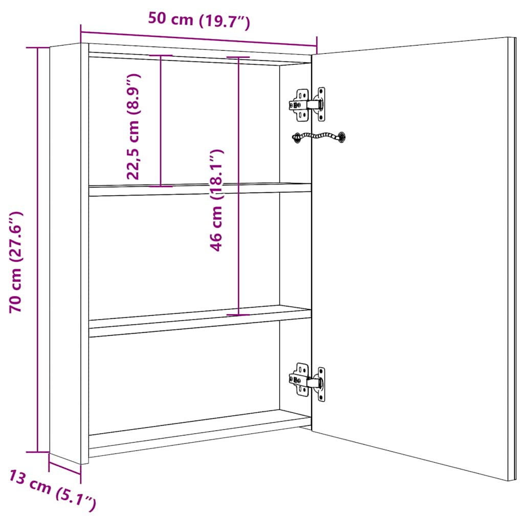 Bathroom Cabinet Mdf 19.7X5.1X27.6 In
