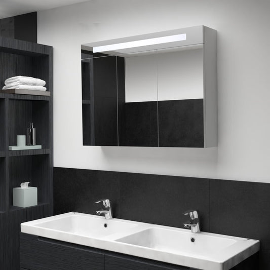 Bathroom Cabinet White And Silver