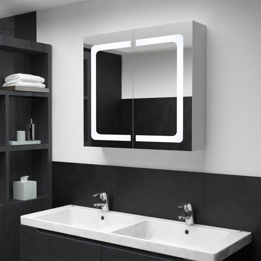 Bathroom Cabinet White And Silver