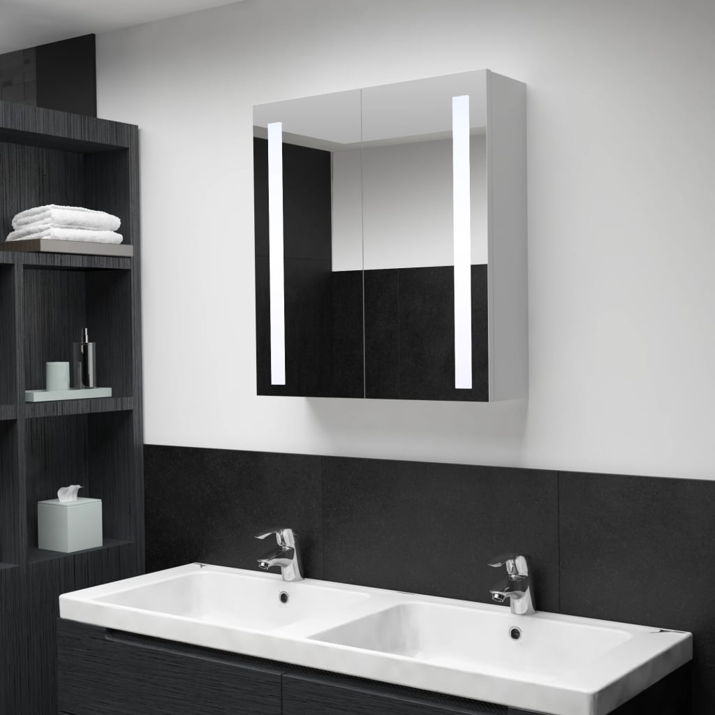 Bathroom Cabinet Mdf, Glass 23.6X5.5X24.4 In