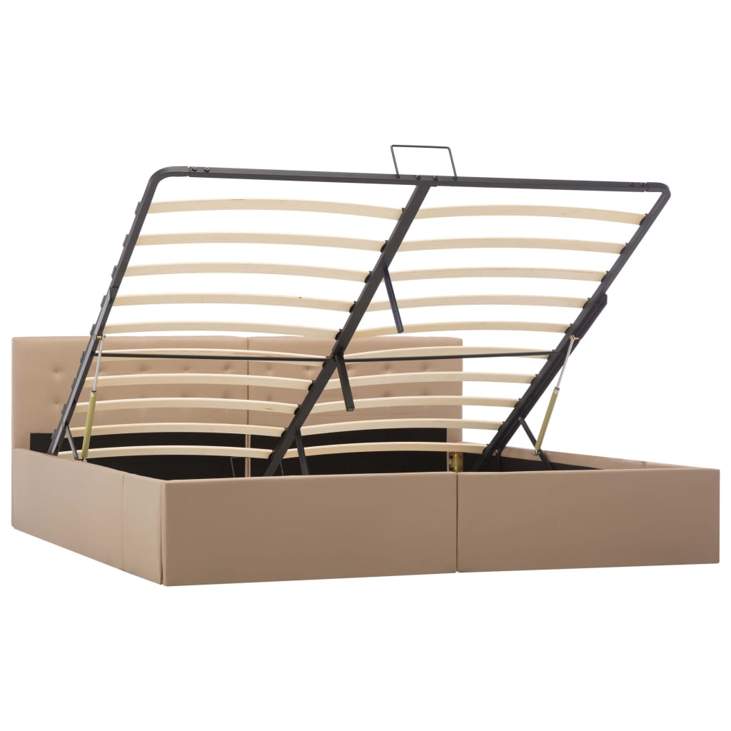 Bed Frame Faux Leather Double Bed Frame Rectangular