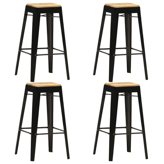 Bar Stool Set Of 4 And Brown
