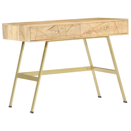 Writing Desk Natural With Brass And Steel