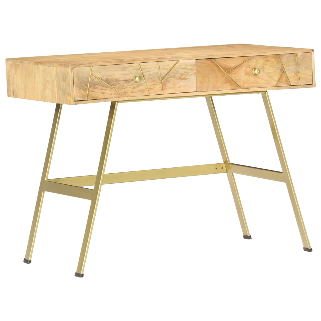 Writing Desk Natural With Brass And Steel