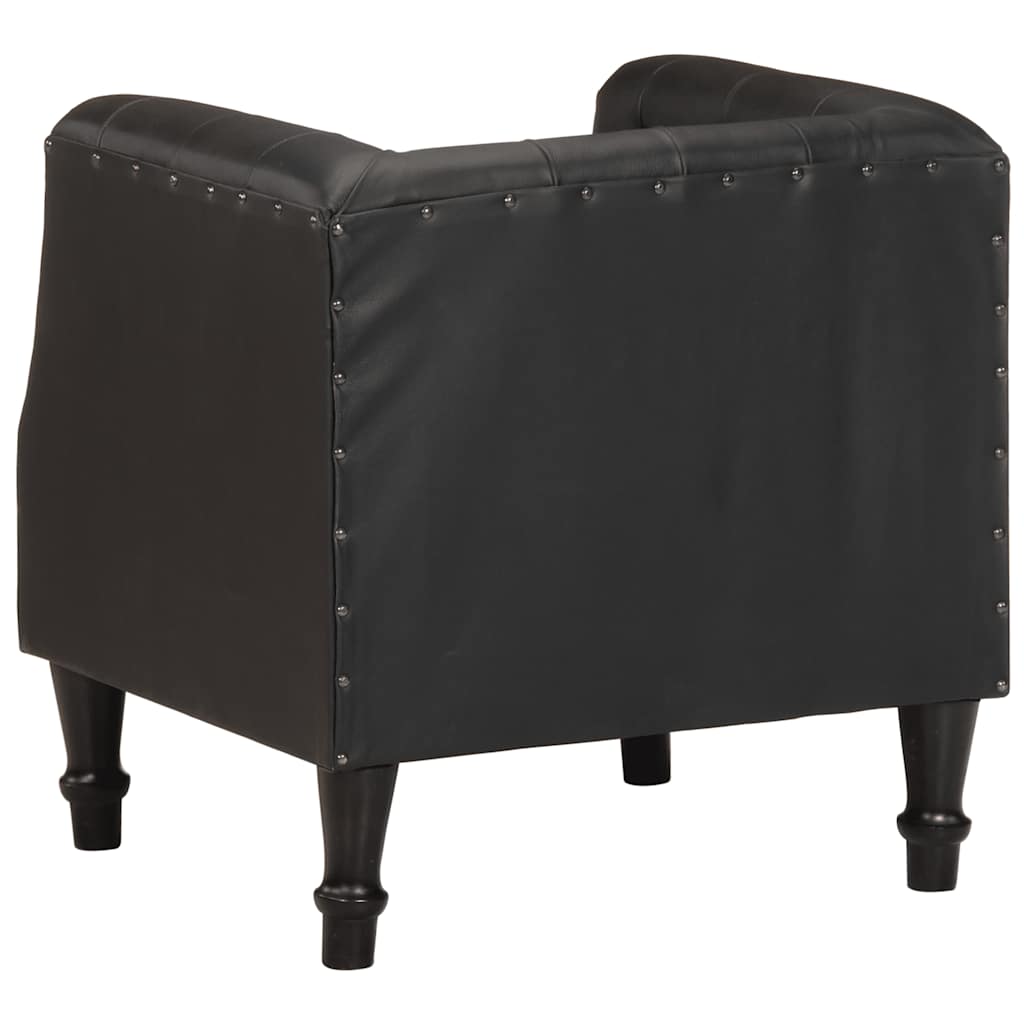 Armchair Goat Leather, Solid Mango Wood Medium Industrial