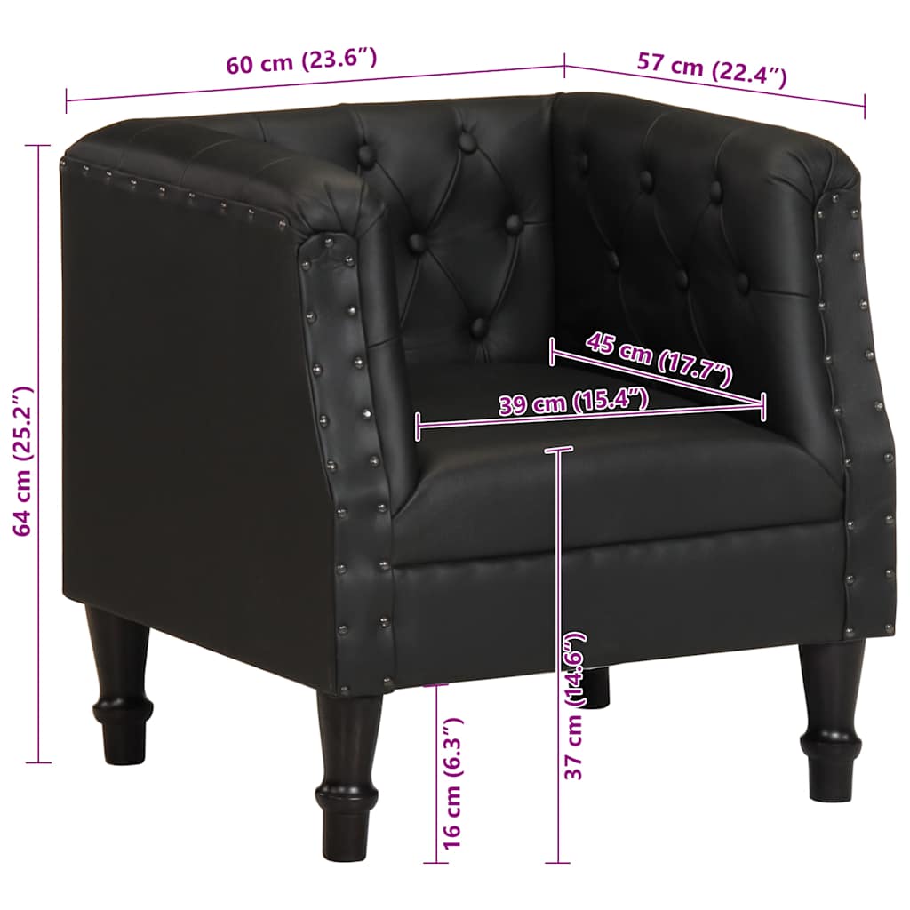Armchair Goat Leather, Solid Mango Wood Medium Industrial