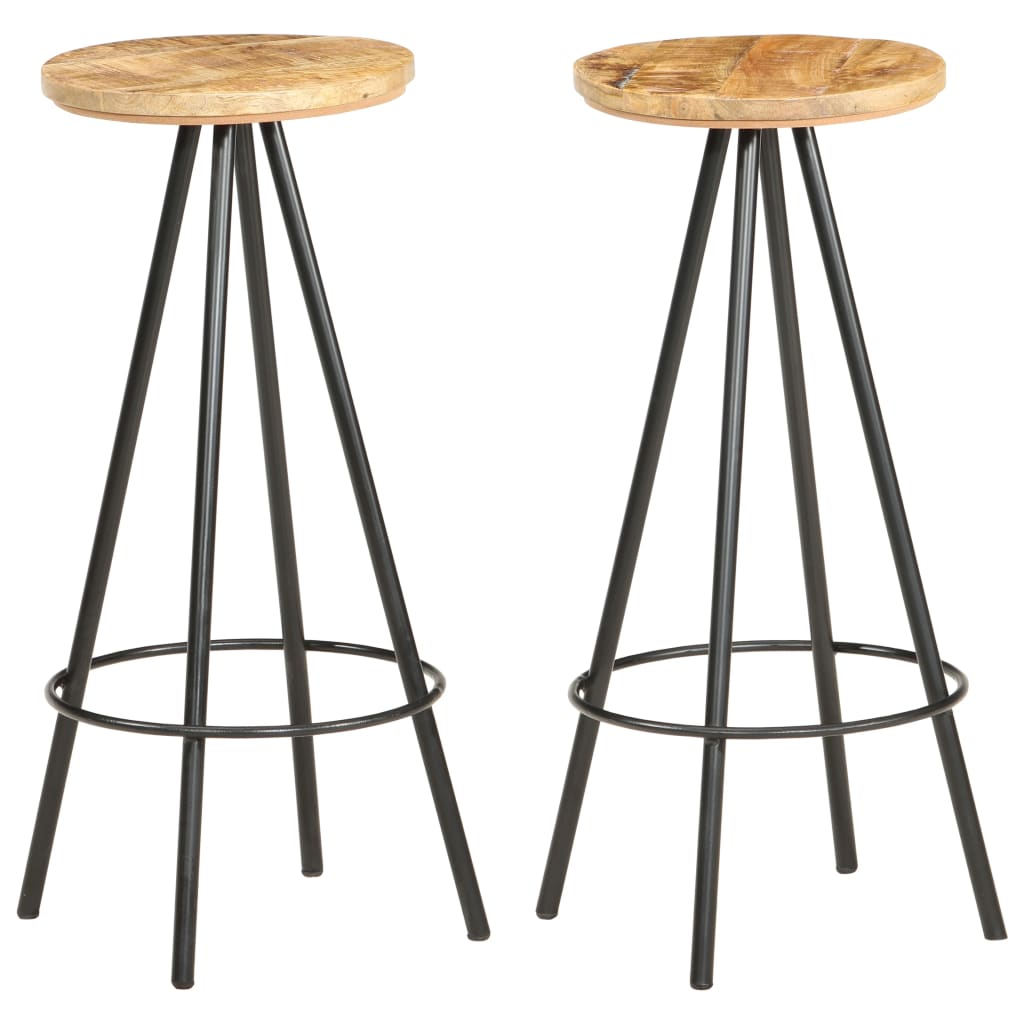 Bar Stool Set Of 2 Multicoloured And Steel
