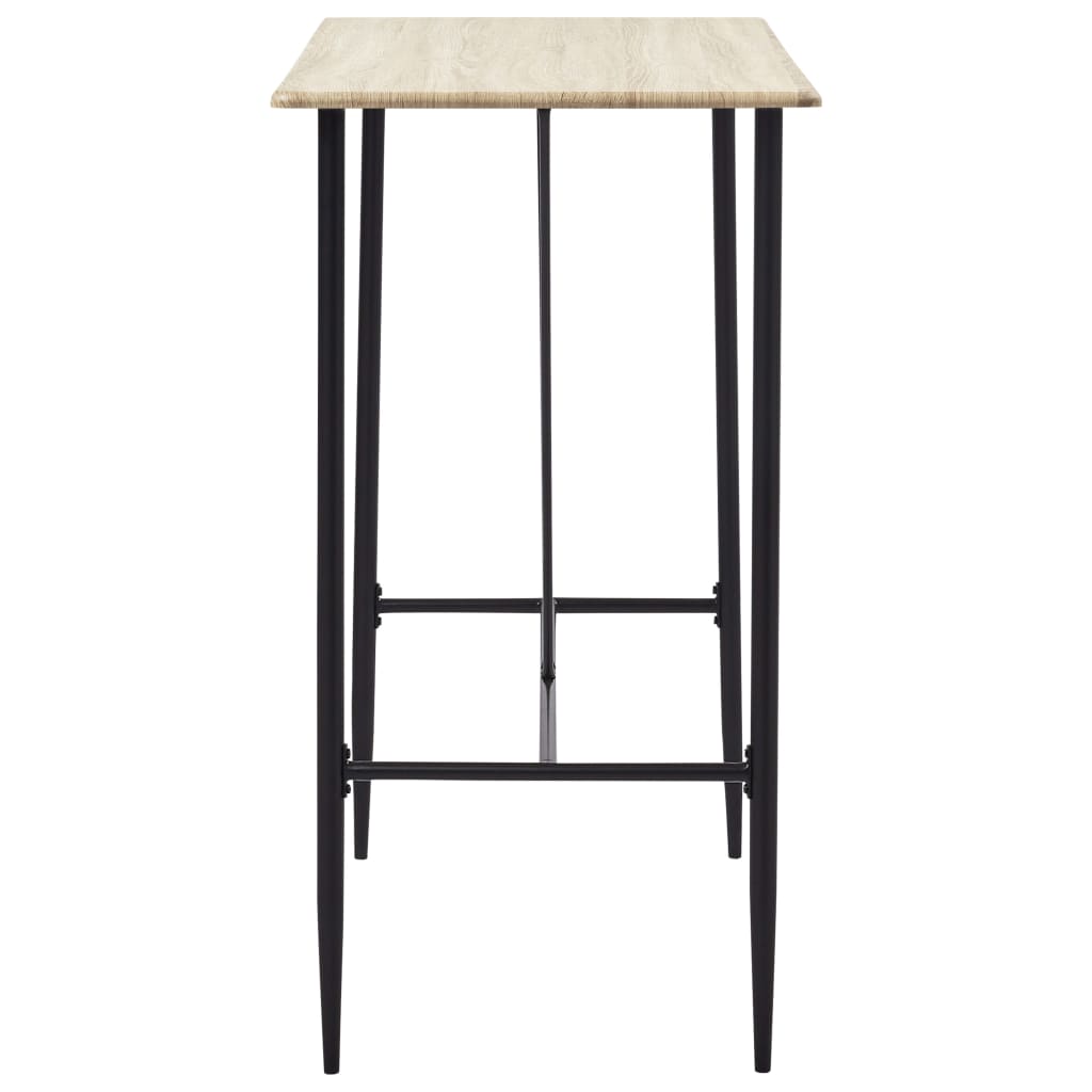 Bar Set Oak And Black Mdf, Plastic, Steel Standard Durable