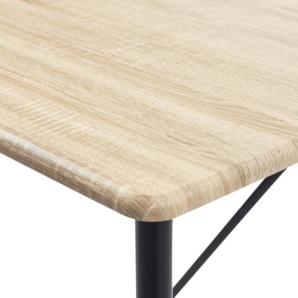 Bar Set Oak And Black Mdf, Plastic, Steel Standard Durable