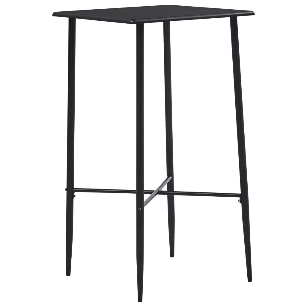 Bar Set Black, Dark Grey Mdf, Powder-Coated Steel, Fabric Upholstery