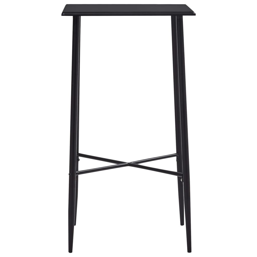 Bar Set Black, Dark Grey Mdf, Powder-Coated Steel, Fabric Upholstery