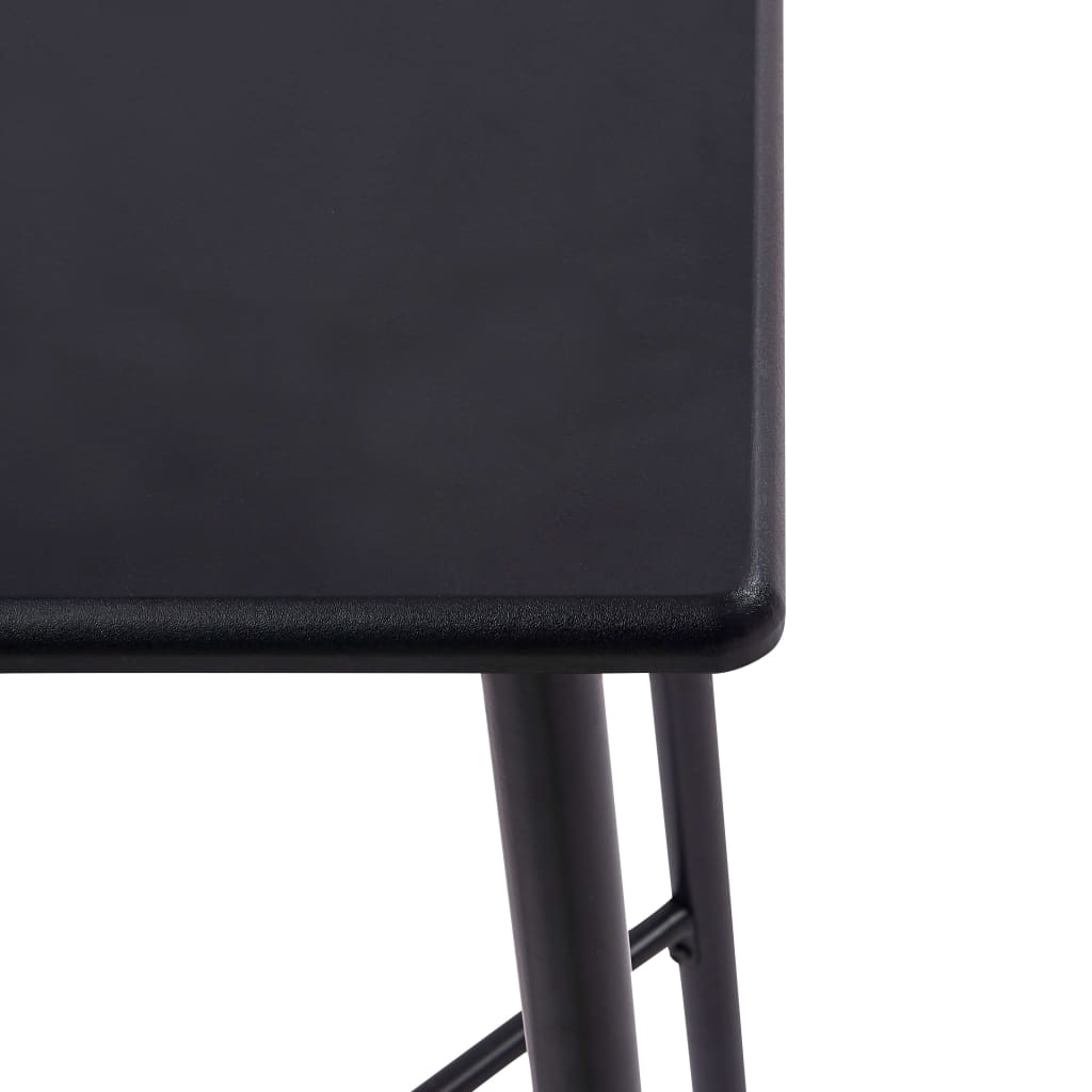 Bar Set Black, Dark Grey Mdf, Powder-Coated Steel, Fabric Upholstery