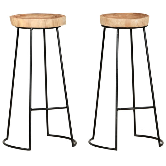 Bar Stool Set Of 2 Natural, Black