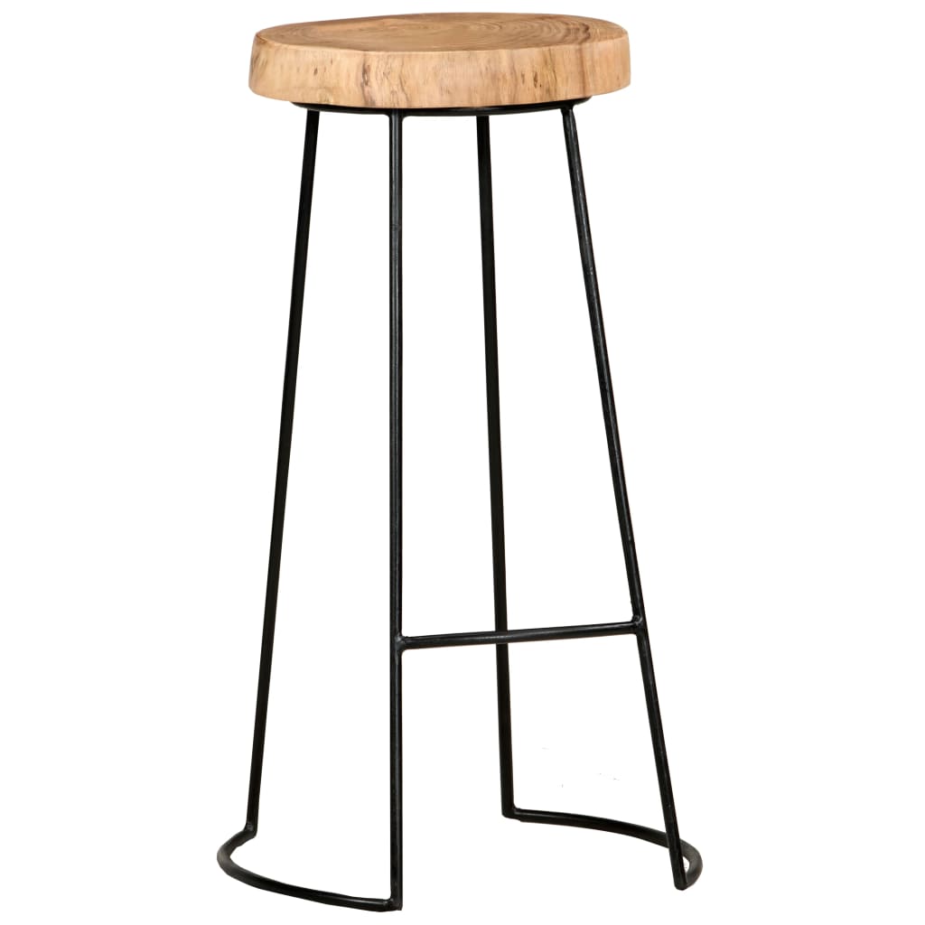 Bar Stool Set Of 2 Natural, Black
