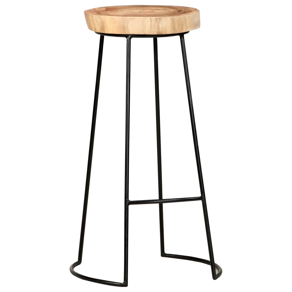 Bar Stool Set Of 2 Natural, Black