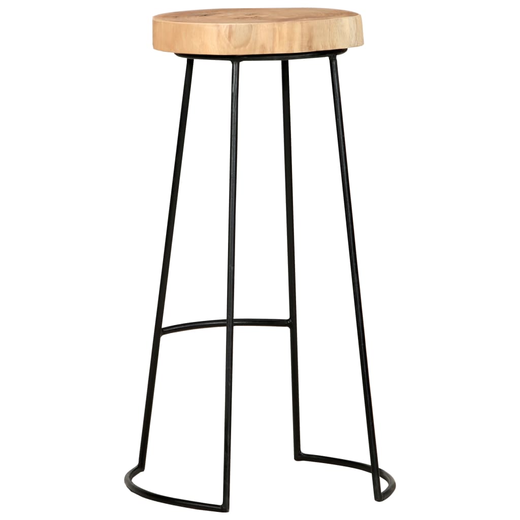 Bar Stool Set Of 2 Natural, Black