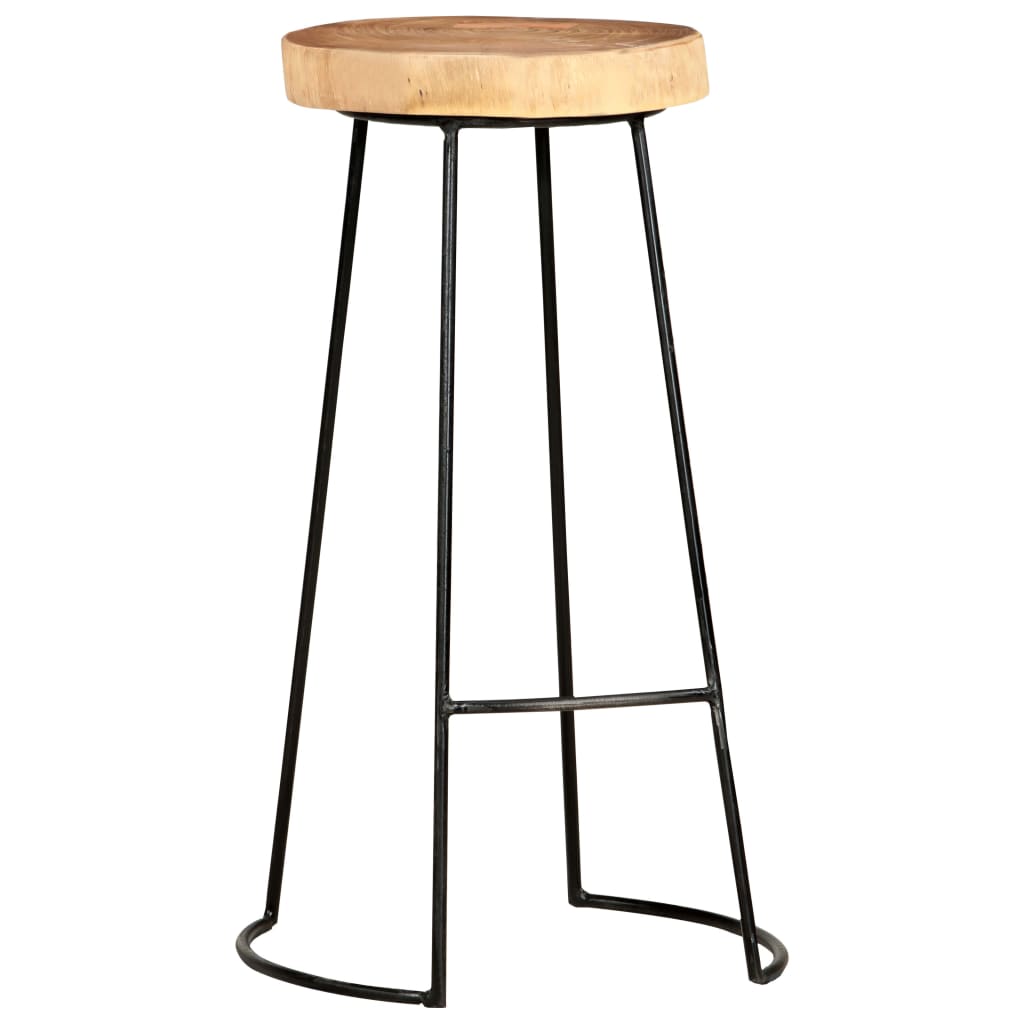 Bar Stool Set Of 2 Natural, Black