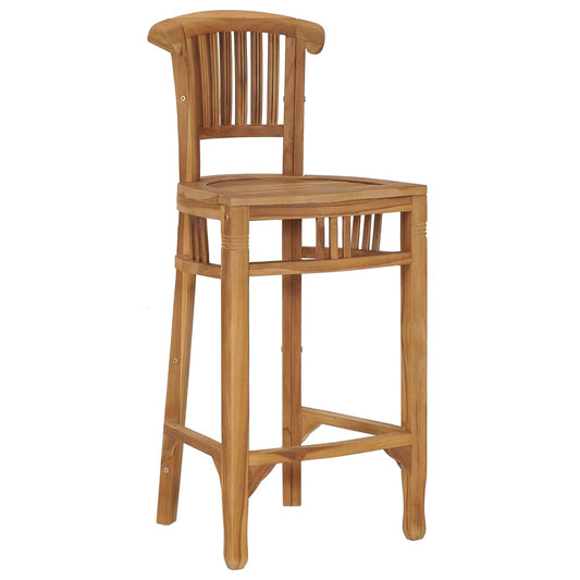 Bar Chair Natural Teak Fine Sanded Teak Hardwood Pub Height