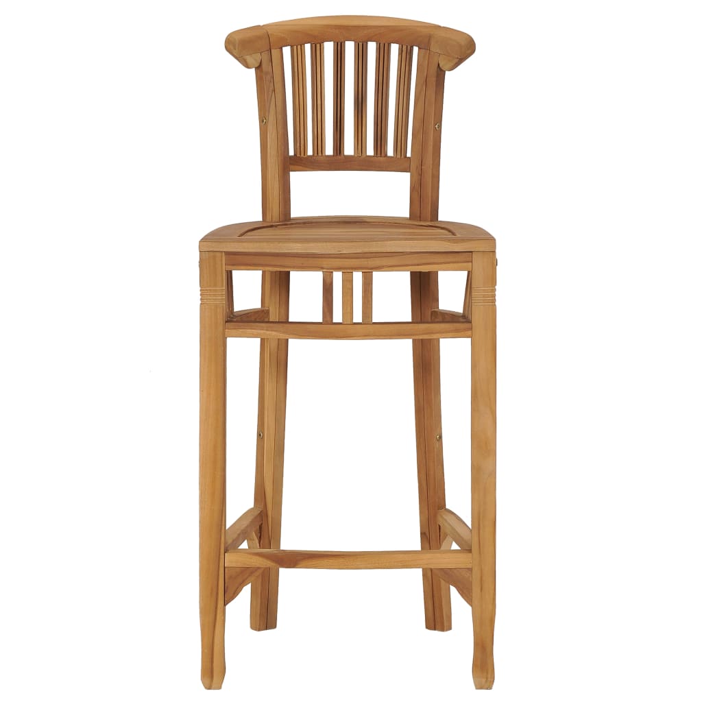 Bar Chair Natural Teak Fine Sanded Teak Hardwood Pub Height