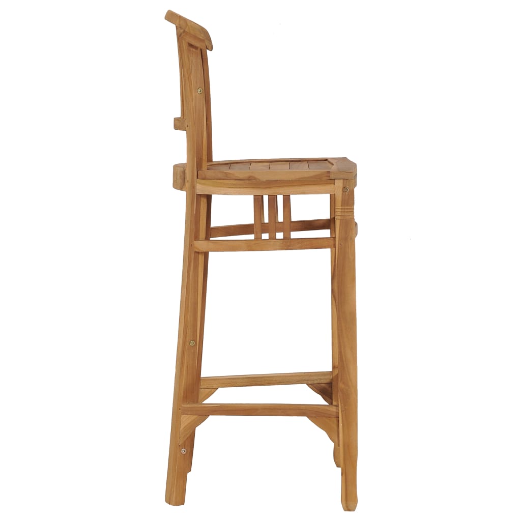 Bar Chair Natural Teak Fine Sanded Teak Hardwood Pub Height